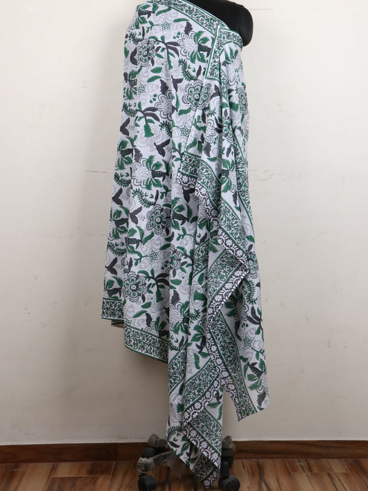Green-Love-Flower-Print-Hand-Block-Printed-Cotton-Dupatta