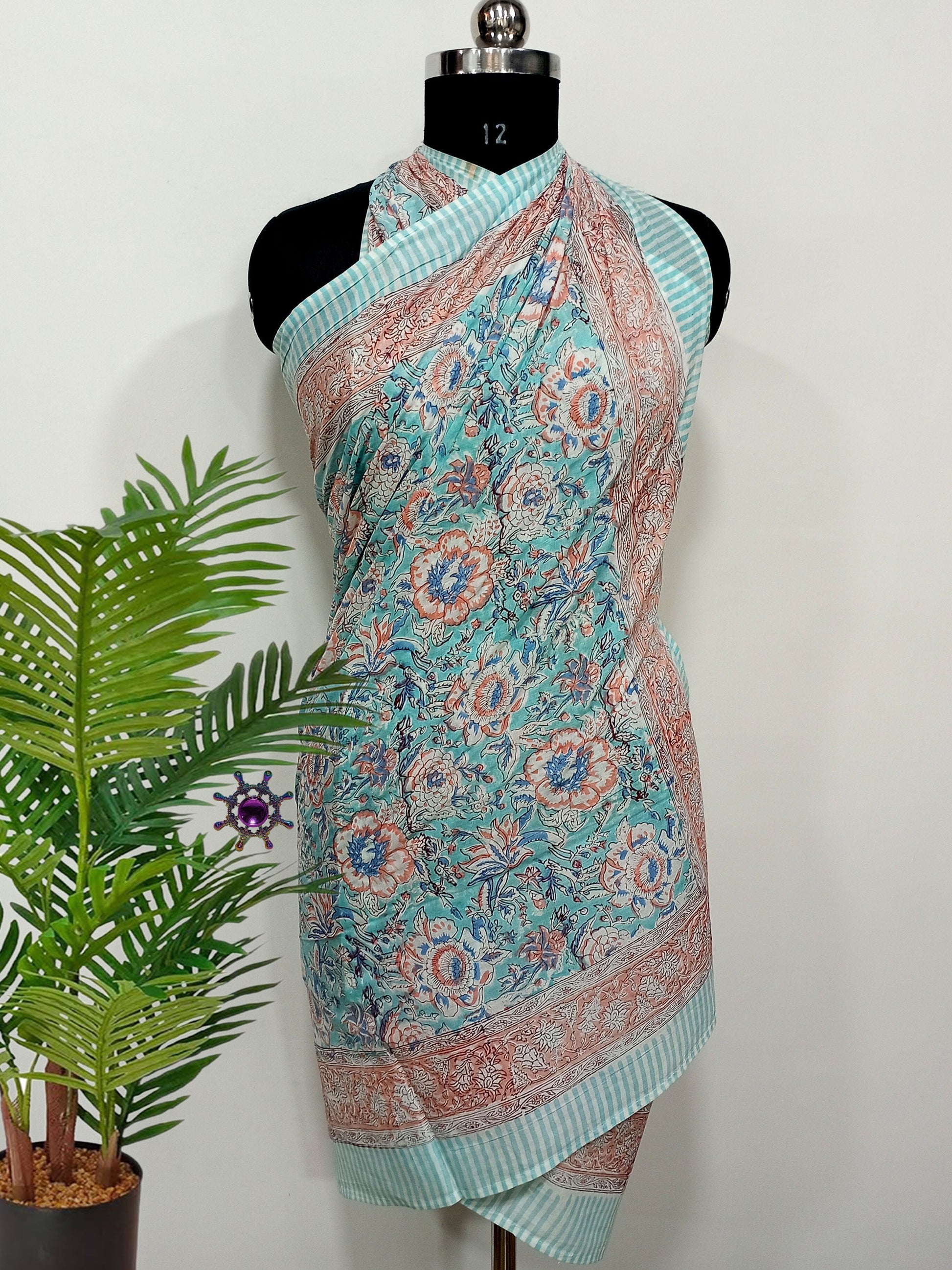 Indian-Lady-Beachwear-Cotton-Sarong