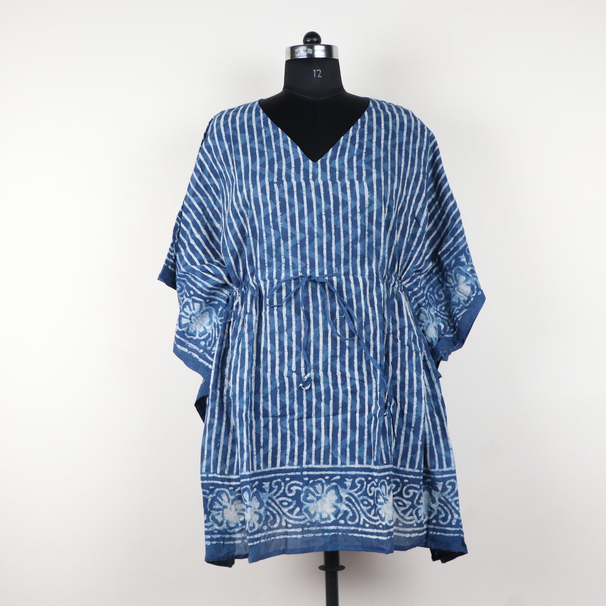 Indigo-Lining-Hand-Block-Printed-Cotton-Kaftan