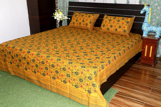 Indian-Floral-Jaal-Hand-Block-Prnted-Cotton-Bedsheet