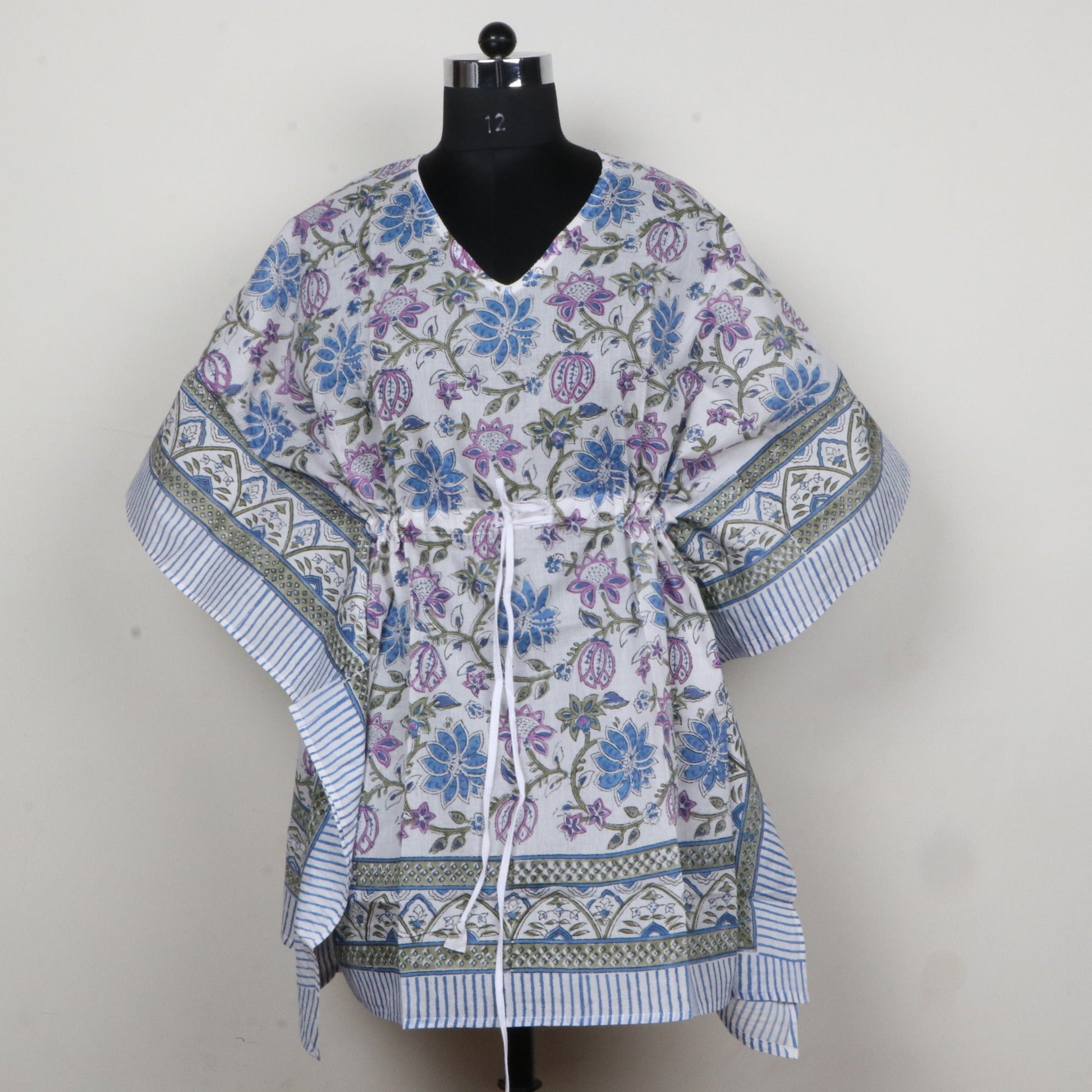 Purple--Blue-Hand-Block-Printed-Kaftan