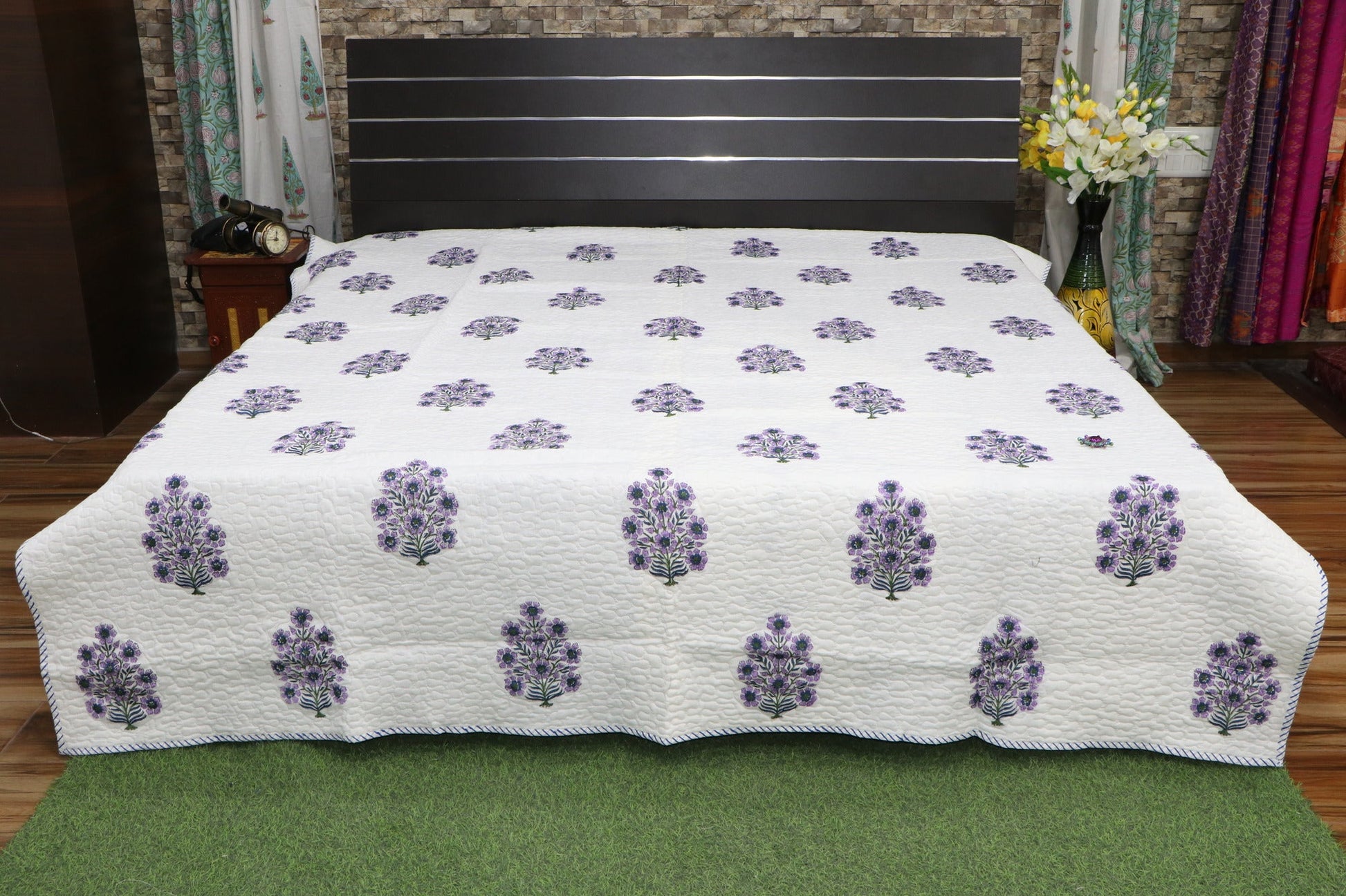 Purple-Fuljhadi-Hand-Block-Printed-Quilted-Bedcover