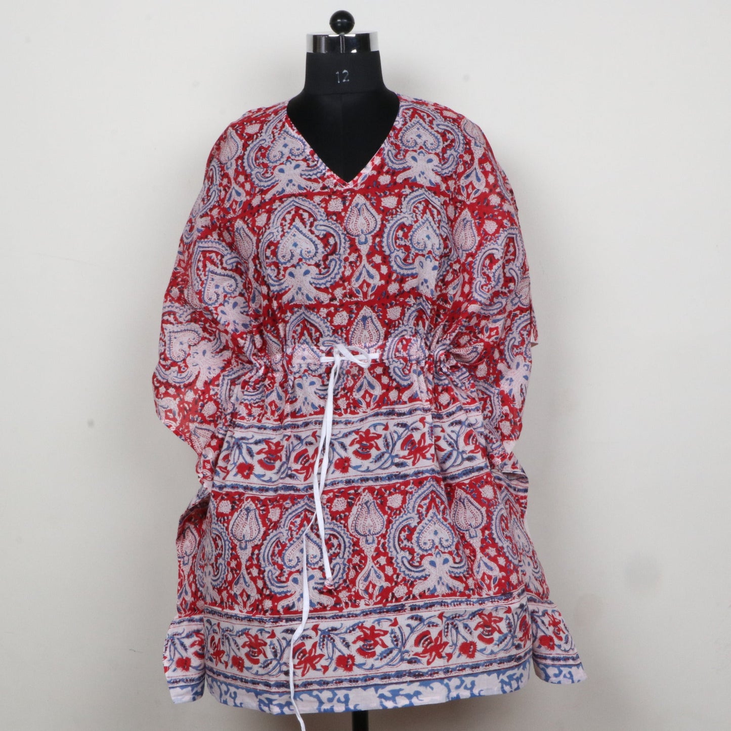 Red-Mukut-Hand-Block-Printed-Kaftan