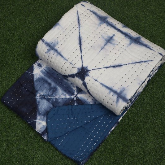 Tie-Dye-Square-Printed-Handmade-Kantha-Quilt