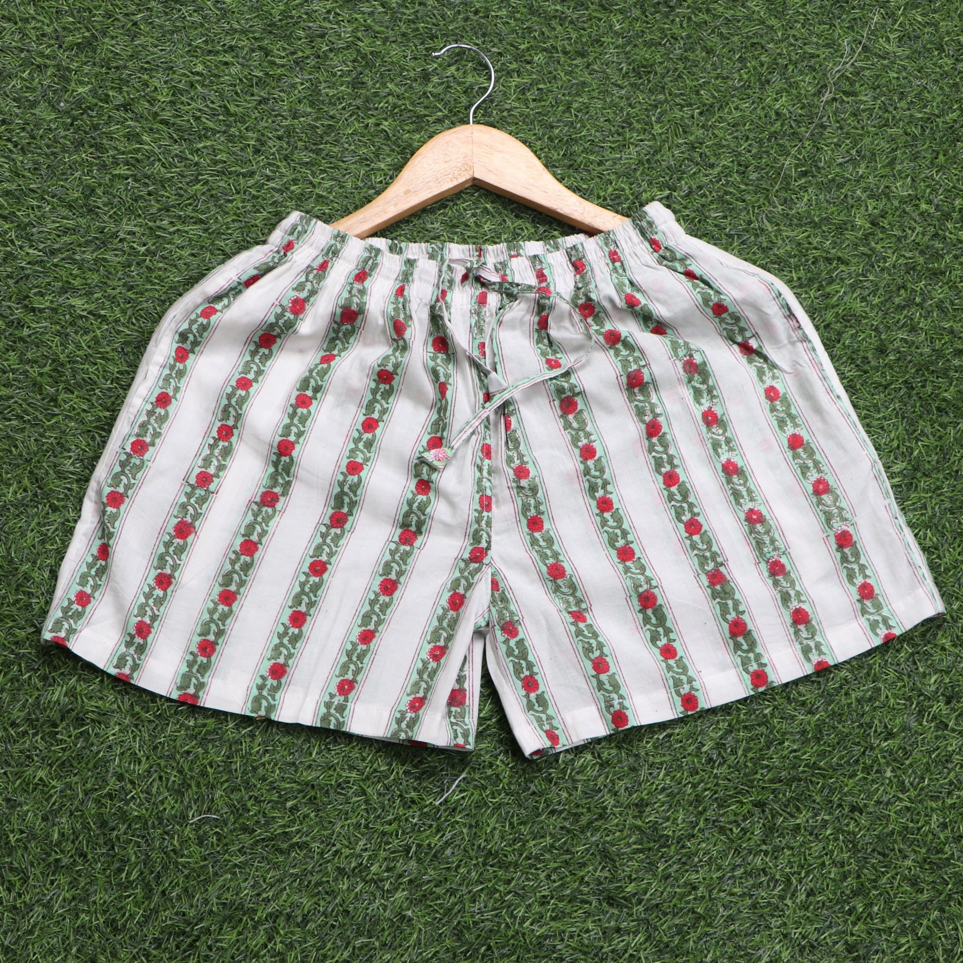 Blue-Border-Jaal-Printed-Cotton-Short