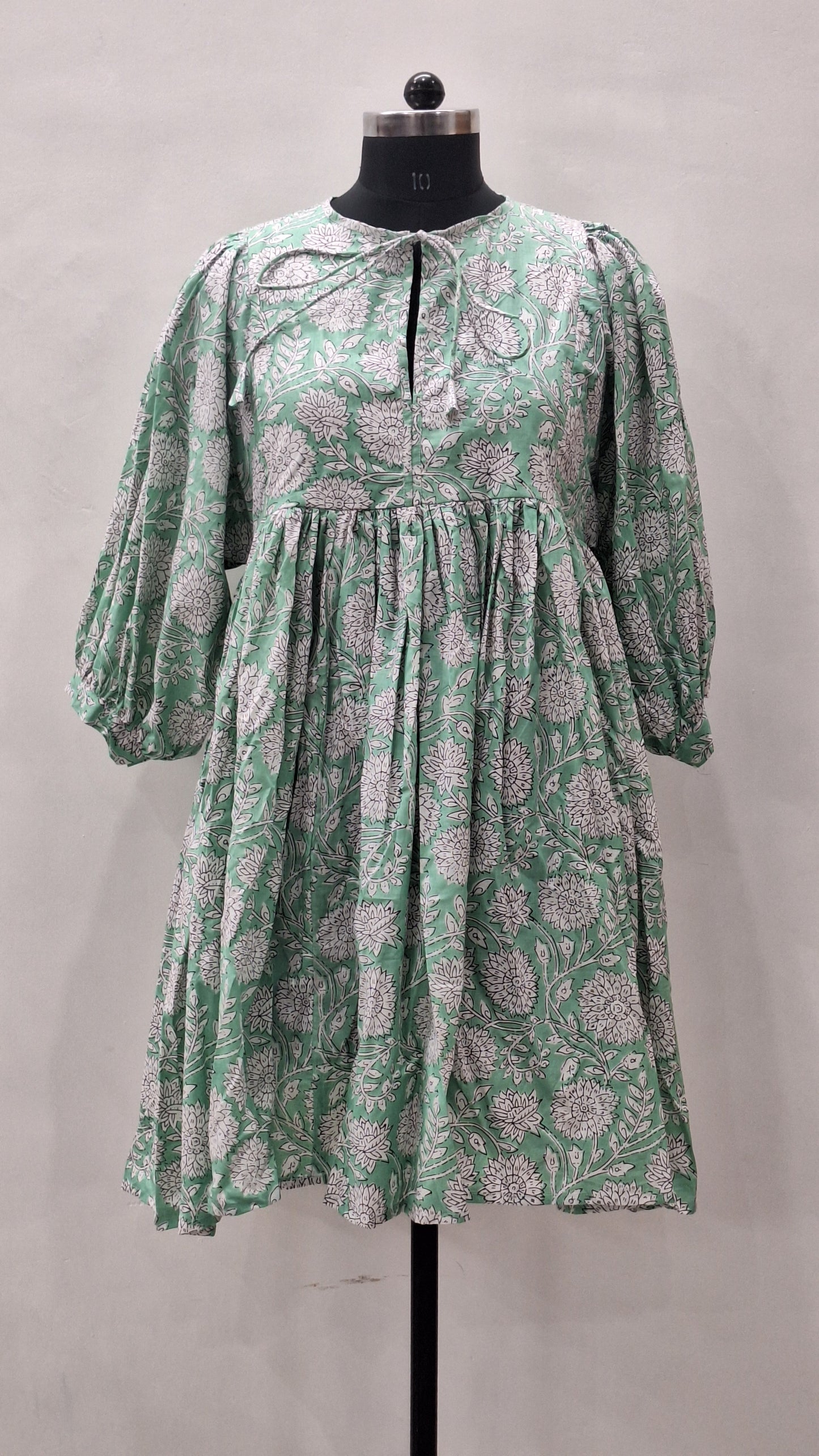 green kitti print midi dress