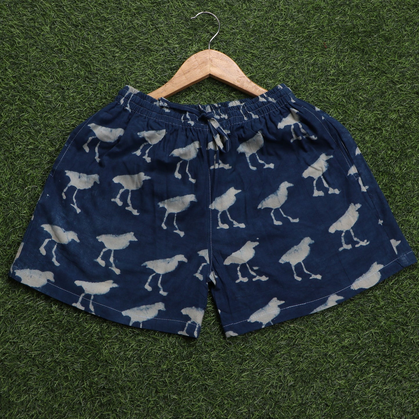 Indigo-Natural-Dye-Hand-Block-Printed-Cotton-Shorts