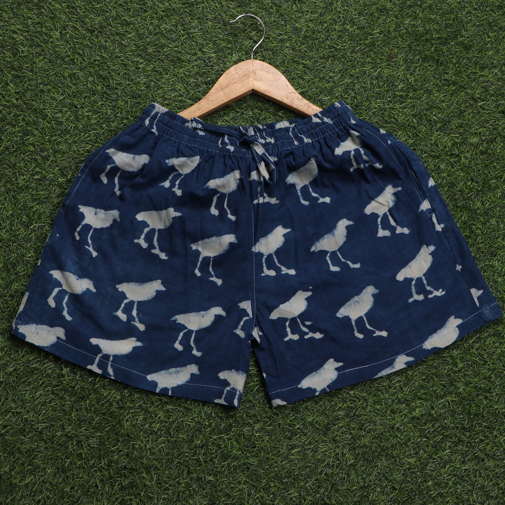 Indigo-Natural-Dye-Hand-Block-Printed-Cotton-Shorts